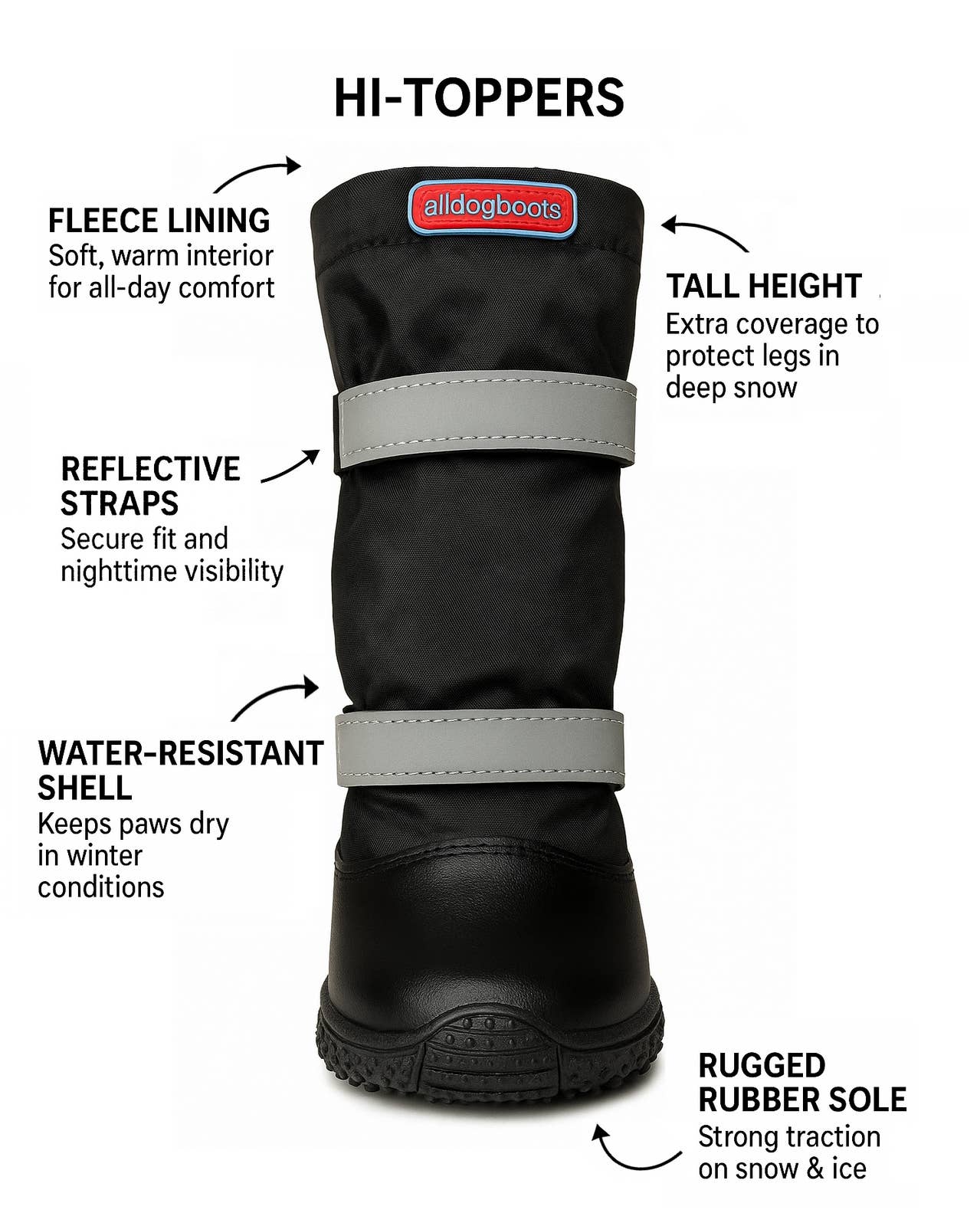 AllDogBoots - Wholesale Hondenlaarzen - Hond - Alldogboots Hi-Toppers winterlaarzen voor honden, hoog en robuust8