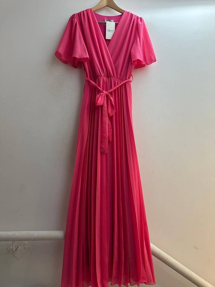 LORIANE - Venta al por mayor Vestido - Mujer - Vestido largo plisado sólido