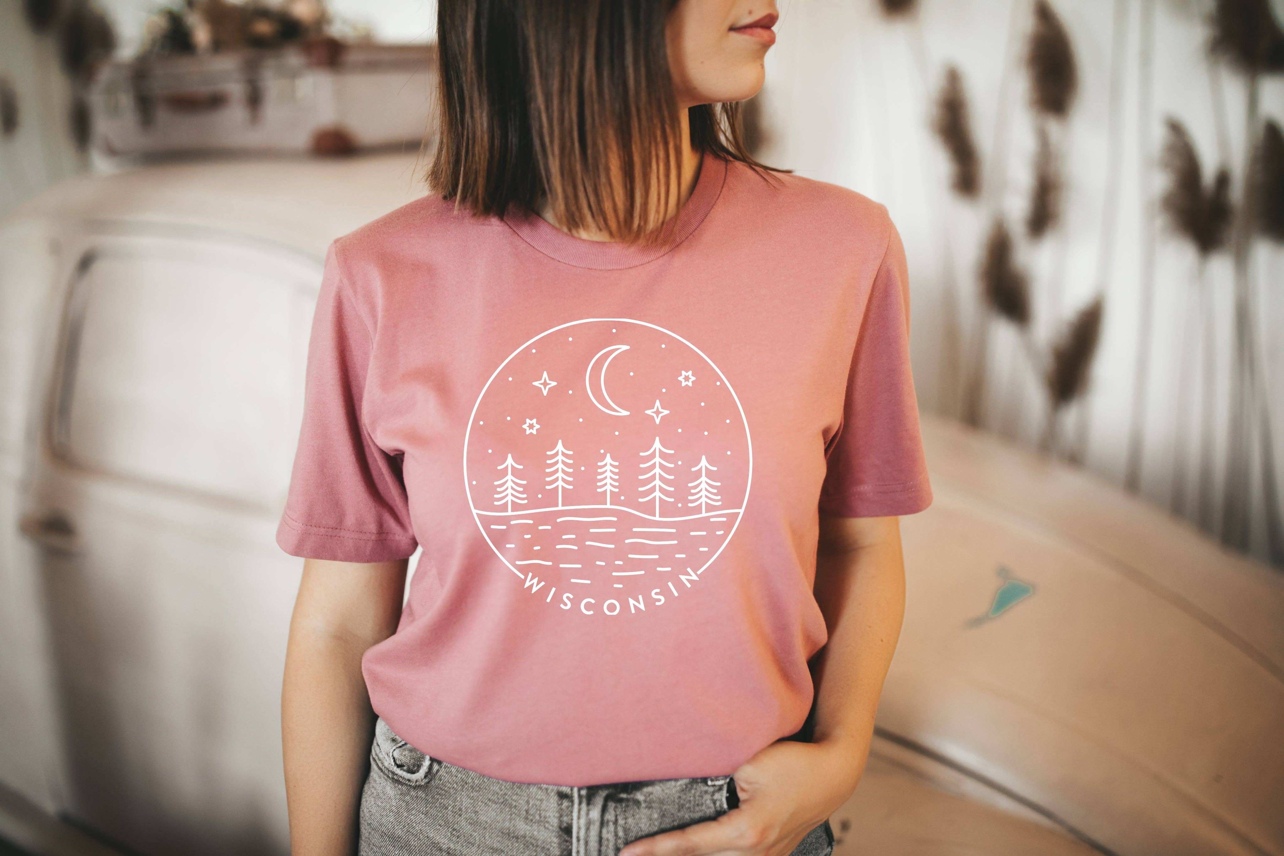 Autumn Rose Co. - Wholesale Screen Printed T-Shirt - Women's - Wisconsin Night Tee, Women Wisconsin Shirts, Graphic Tee4