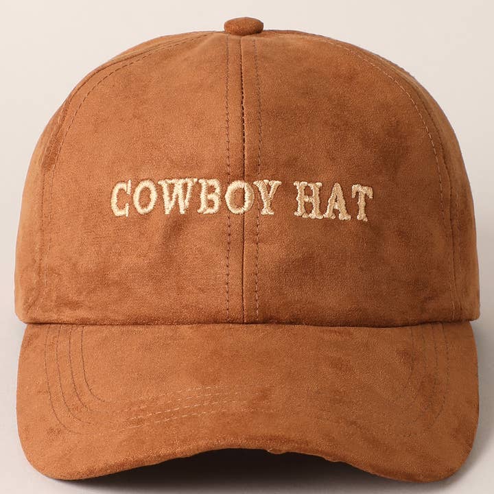 Fashion City – wholesale Baseballkeps - Unisex – Cowboyhatt Textbroderi Mocka basebollkeps