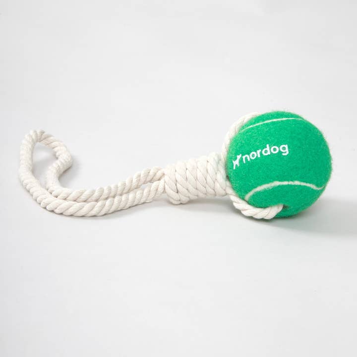 Nordog - Vendita all'ingrosso Giocattolo di corda - Cani - Palla da tennis con corda (verde)