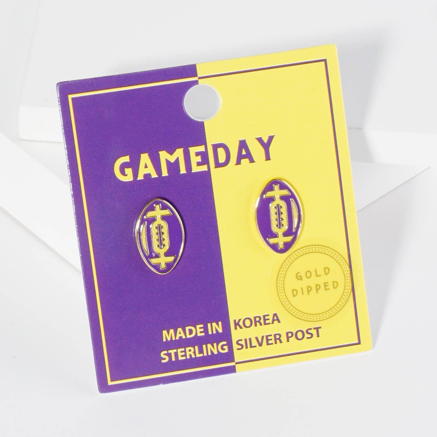 Lou & Co - Wholesale Stud/Post Earrings - Enamel Football Stud Earrings1