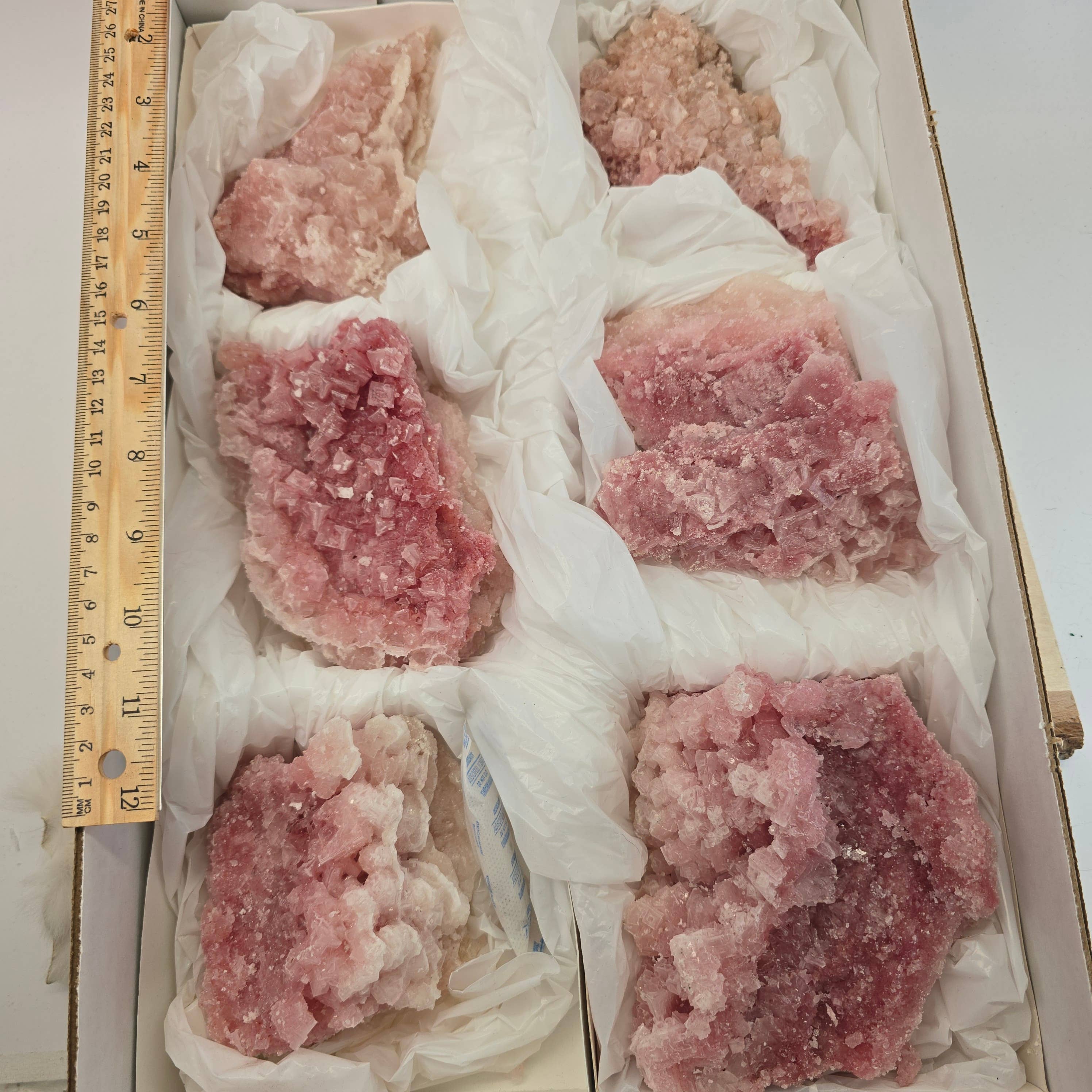 Aquamarine Daydream Wholesale - Wholesale Spiritual Stone/Crystal - 6pc Pink Halite ~ Bulk Mineral Flats ~ Crystal Specimens #131