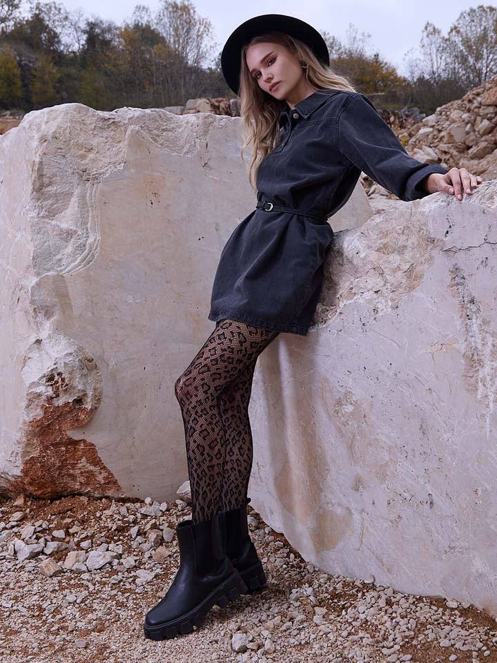 Leopard Tights Fishnet Tights Fashion Pantyhose Animal Print for wholesale by Cette