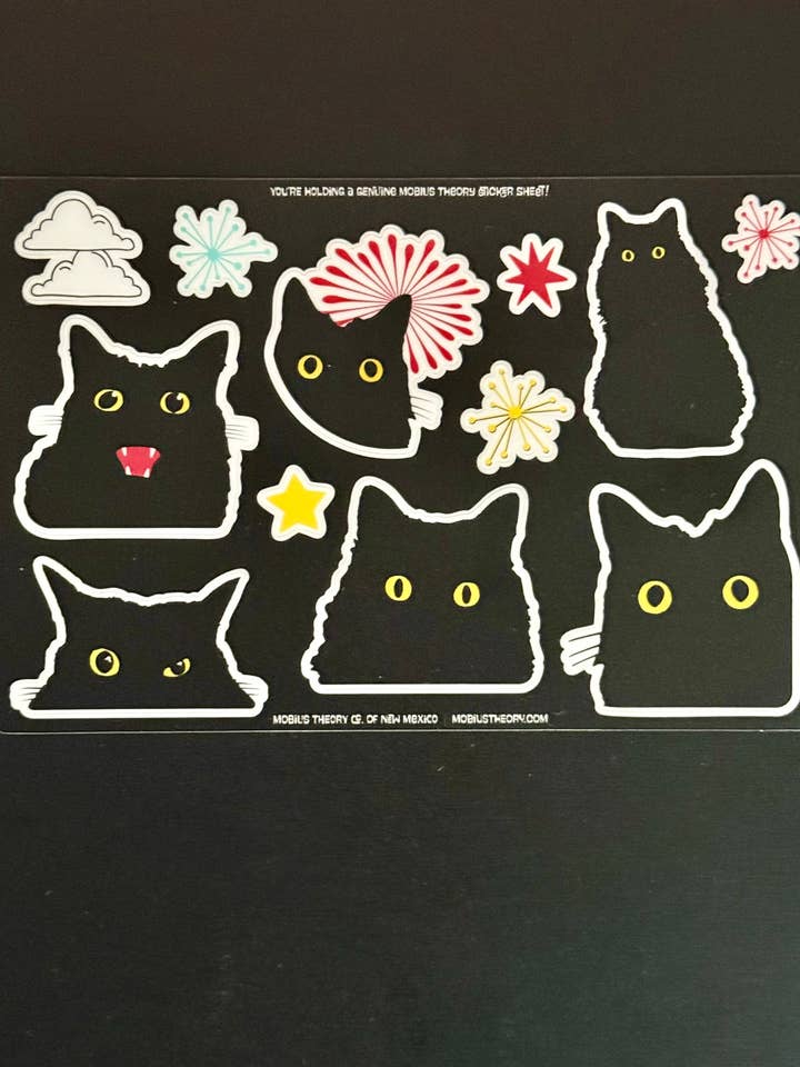 Sticker Sheet - Black Cats for wholesale by Mobius Theory