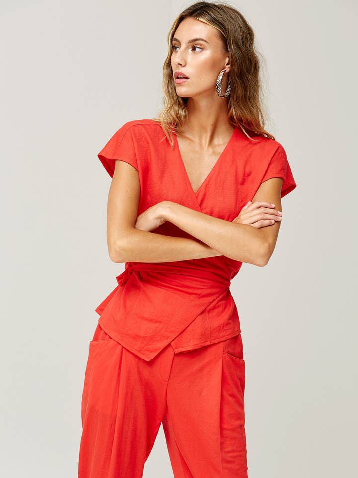 Top Incrociato-Punto Granito per la vendita all'ingrosso da parte di OKY