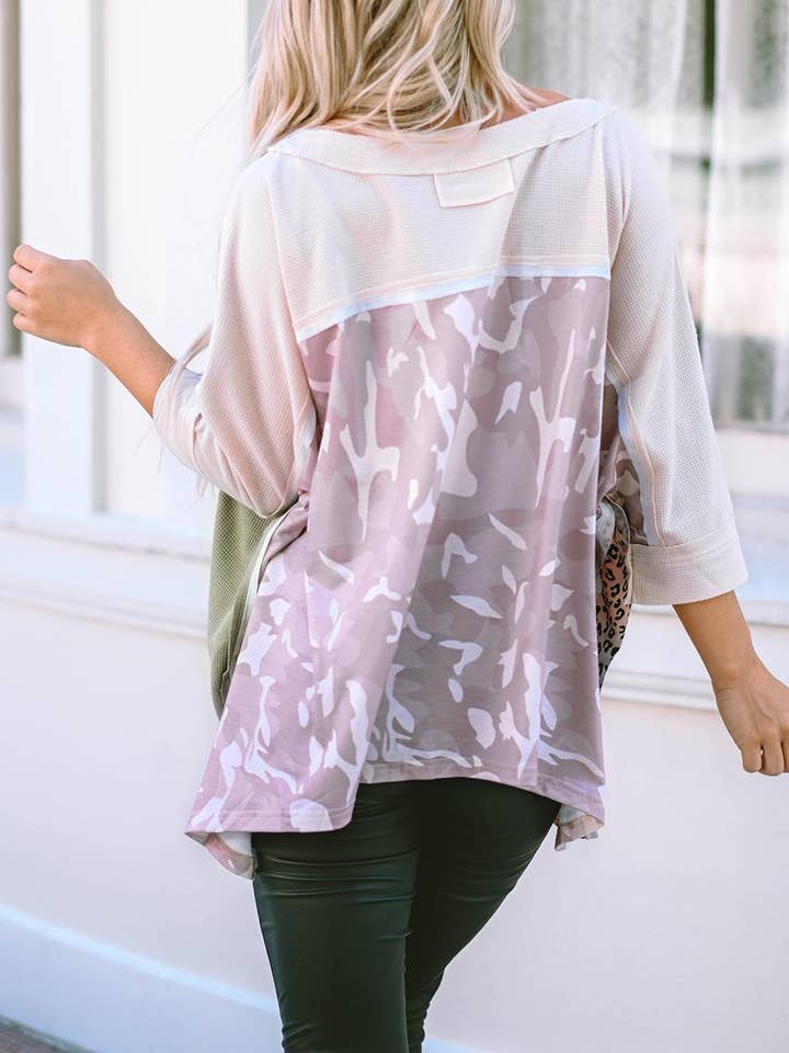 FULL TIME PURCHASE - Wholesale Tunic - Women's - Exposed Seam Patchwork Oversized Top