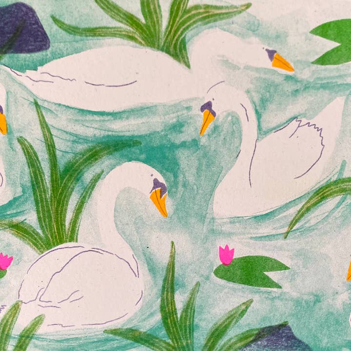 mad dog studio - Wholesale Art Print - Swan Pond1