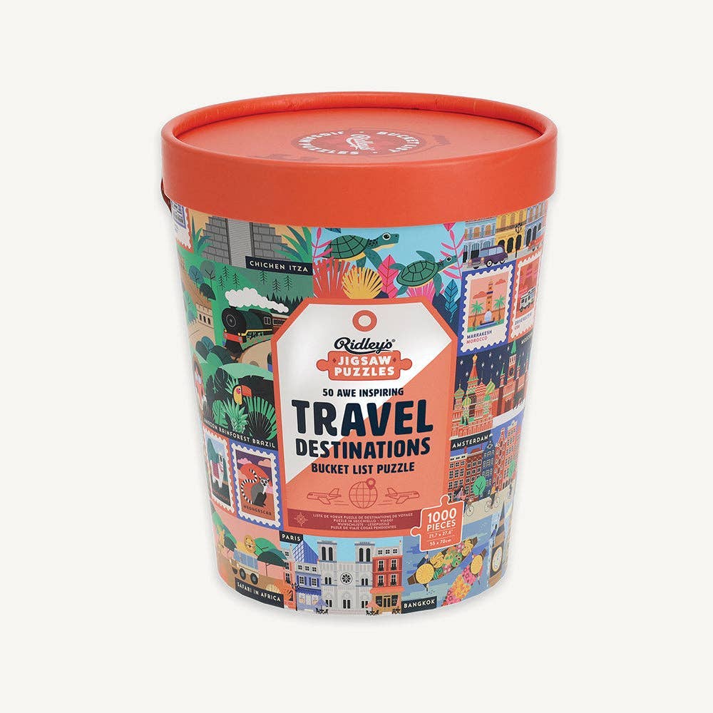 Chronicle Books - Wholesale Puzzle - Adult - 50 Awe-Inspiring Travel Destinations Bucket List 1000 pc Puz