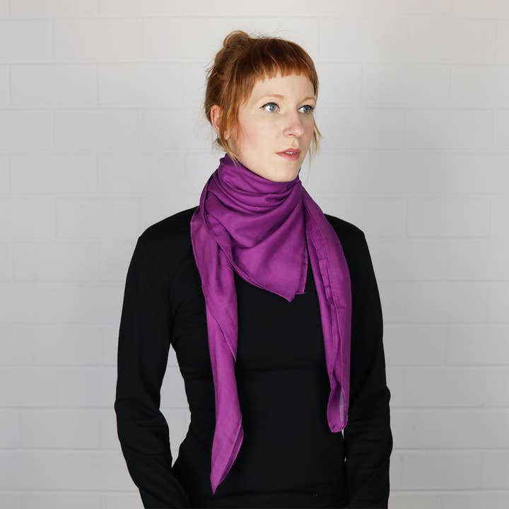 Tribal Trade GmbH - Wholesale Scarf - Unisex - Dark purple cotton cloth 100x100cm lightweight scarf shawl6