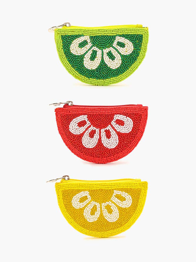 Citrus Splash Beaded Pouch Set of 3 for wholesale by America & Beyond