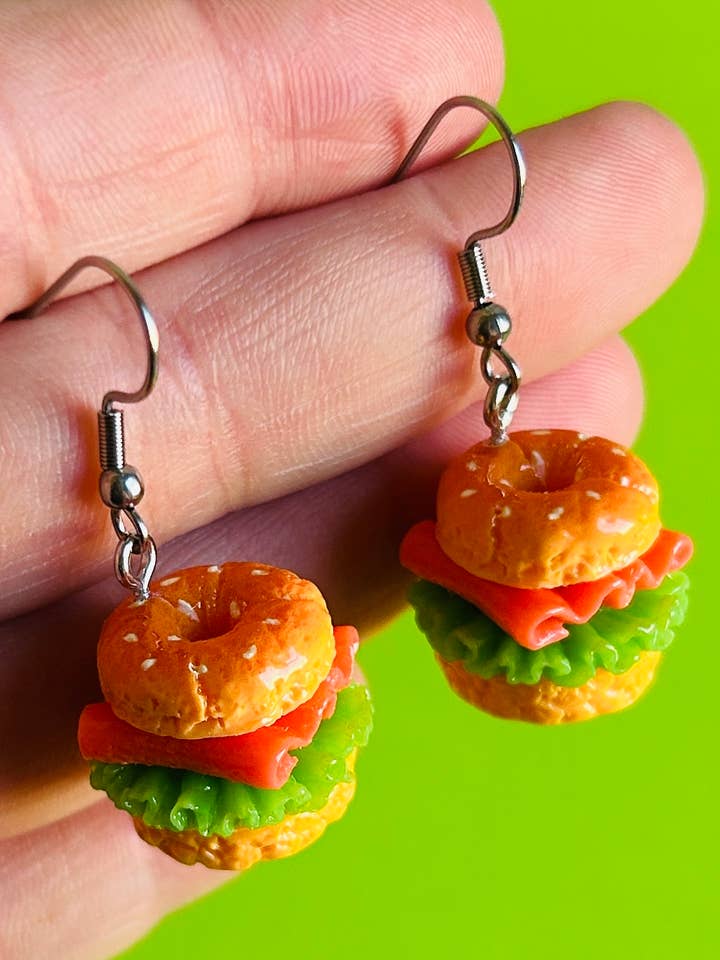 Bagel Sandwich Øreringe Mad Øreringe Skøre Øreringe for engroshandel hos Alien Bratz