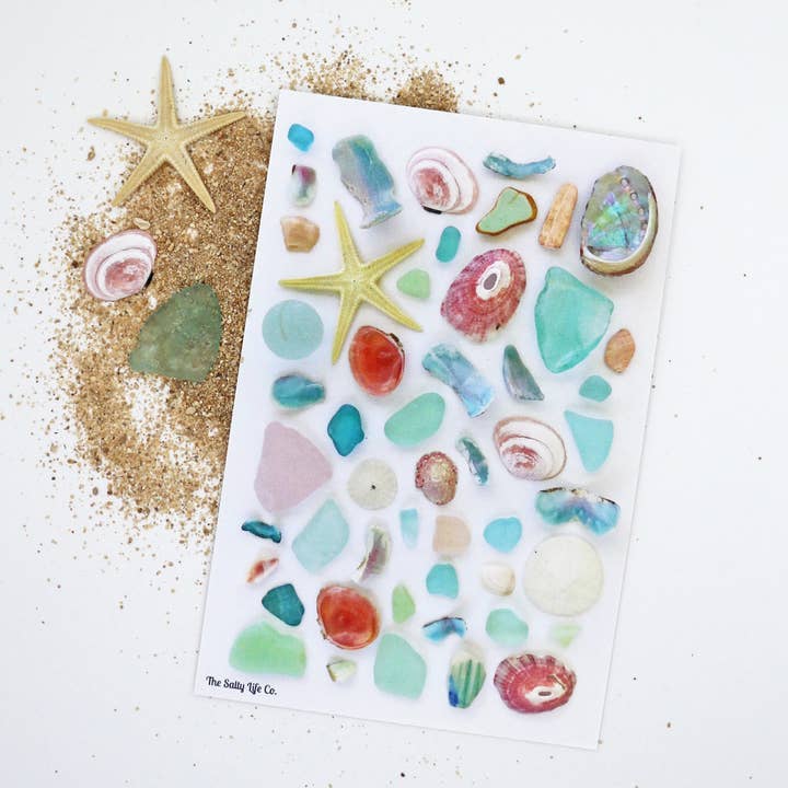 Pink & Turquoise Treasures Postcard for wholesale by The Salty Life Co.