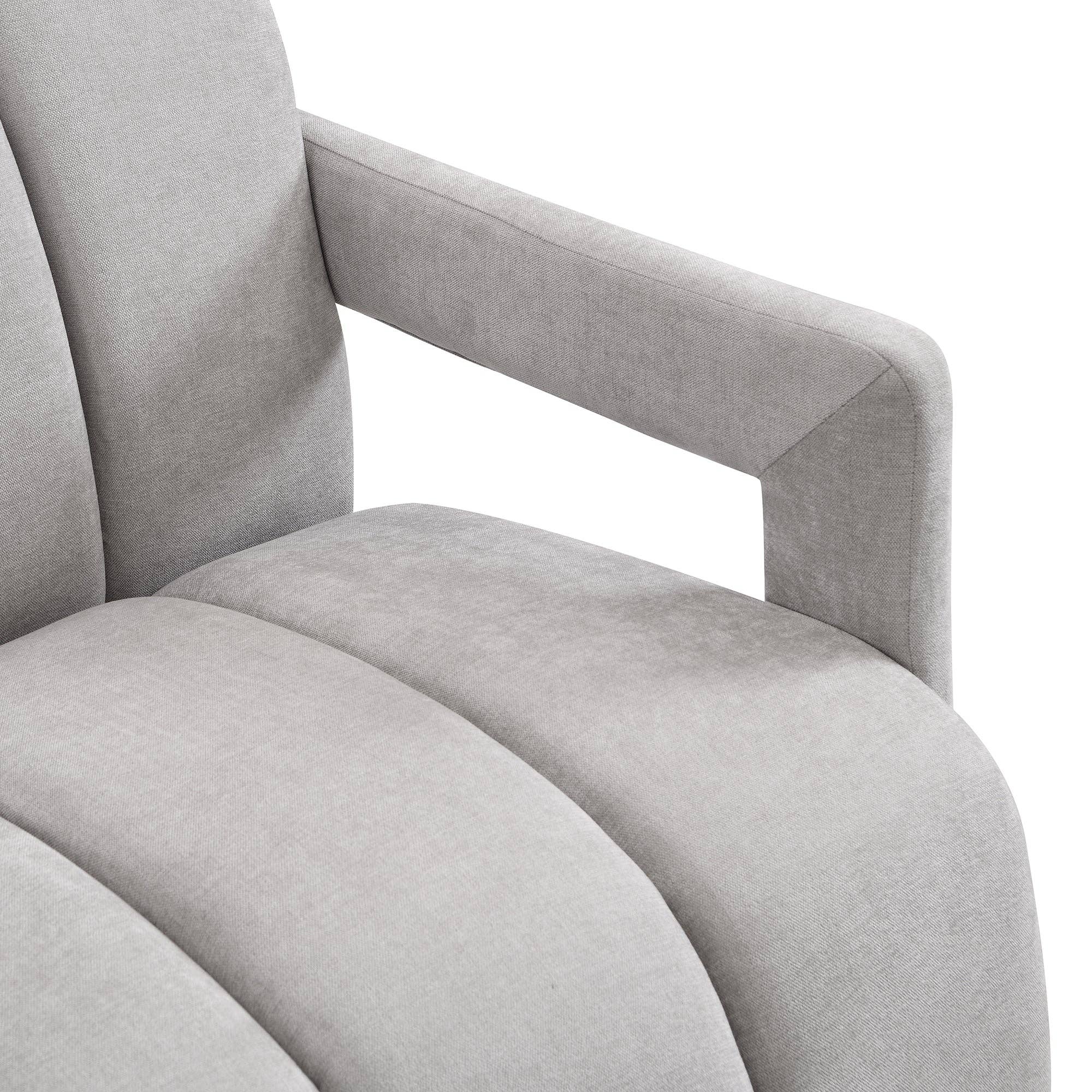 39F Inc. - Vente Chaises - Fauteuil de loisirs moderne gris de 26,3" avec accoudoirs en L13