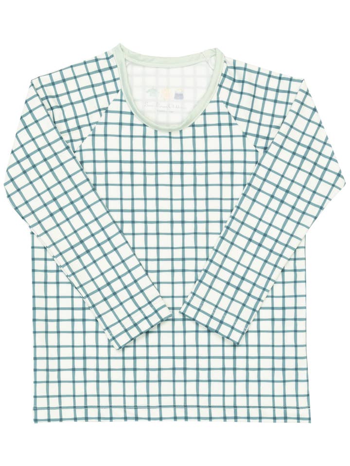 Collins Sonnenshirt in Thacker Plaid/Hellblau für den Großhandel von Sun House Children's