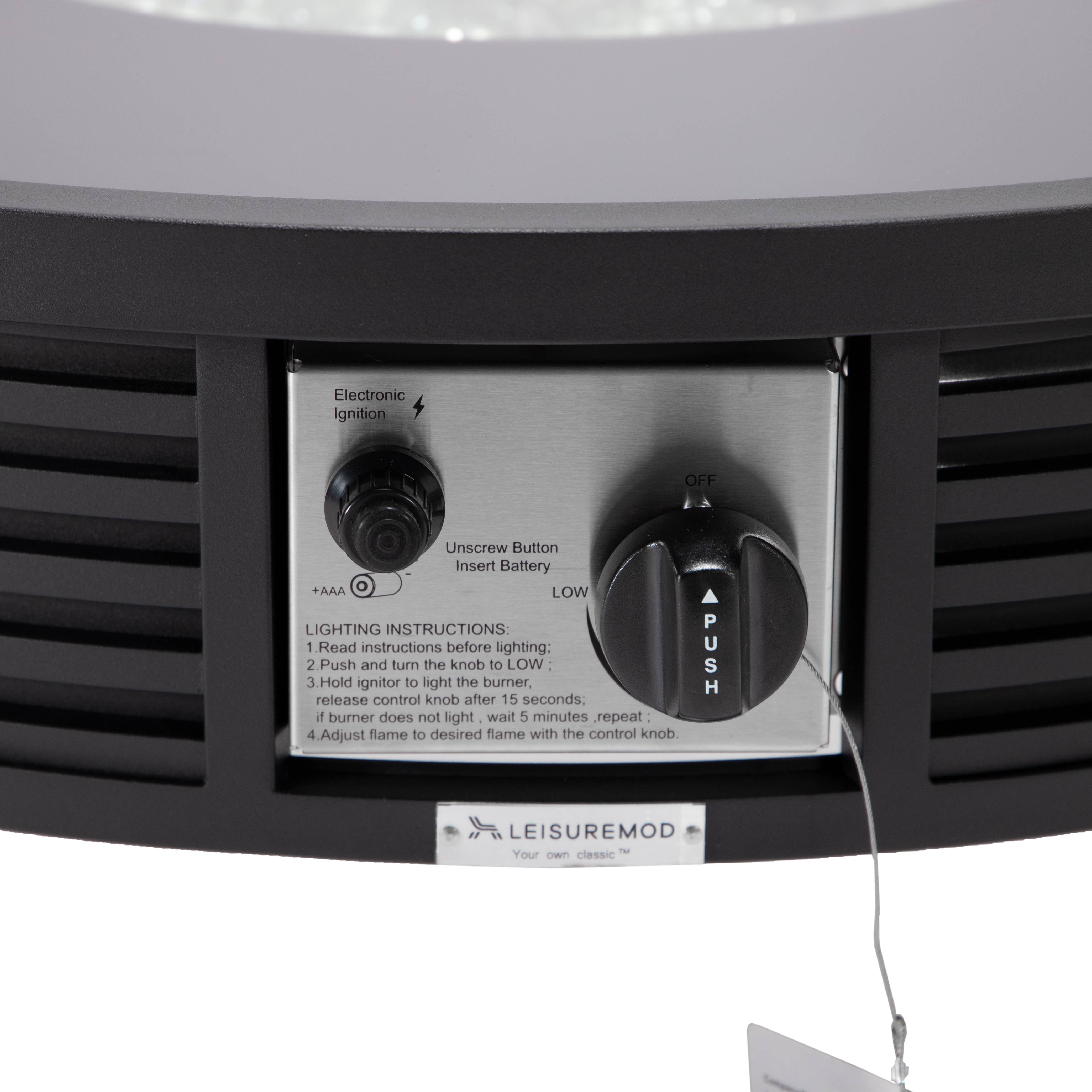 LeisureMod - Wholesale Fire Pit - Walbrooke Aluminum Propane Round Outdoor Fire Pit Table5