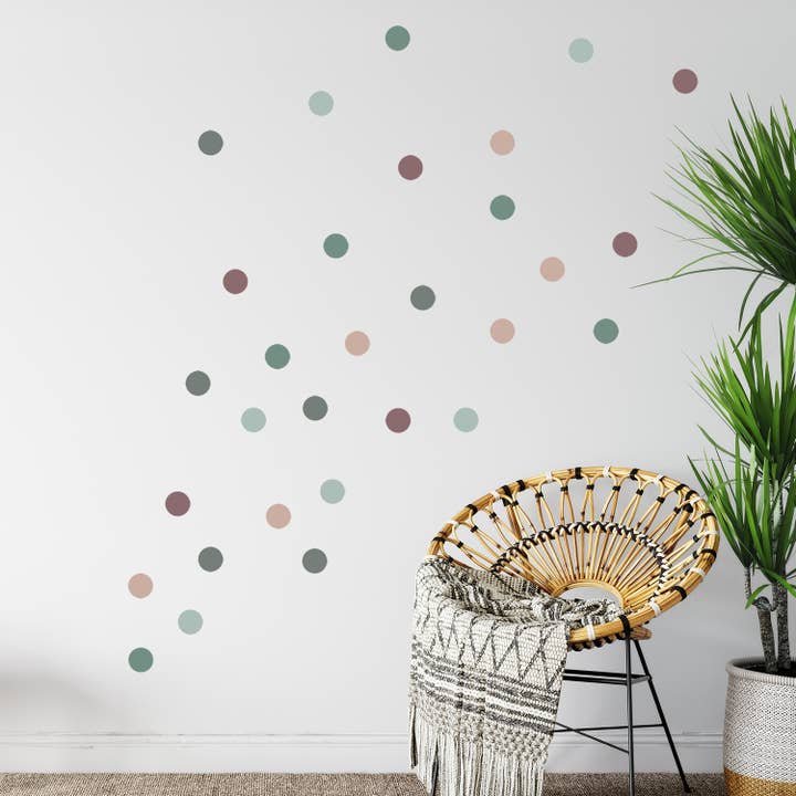 Neutral tone polka dots | Fabric wall stickers for wholesale by Adnil Creations