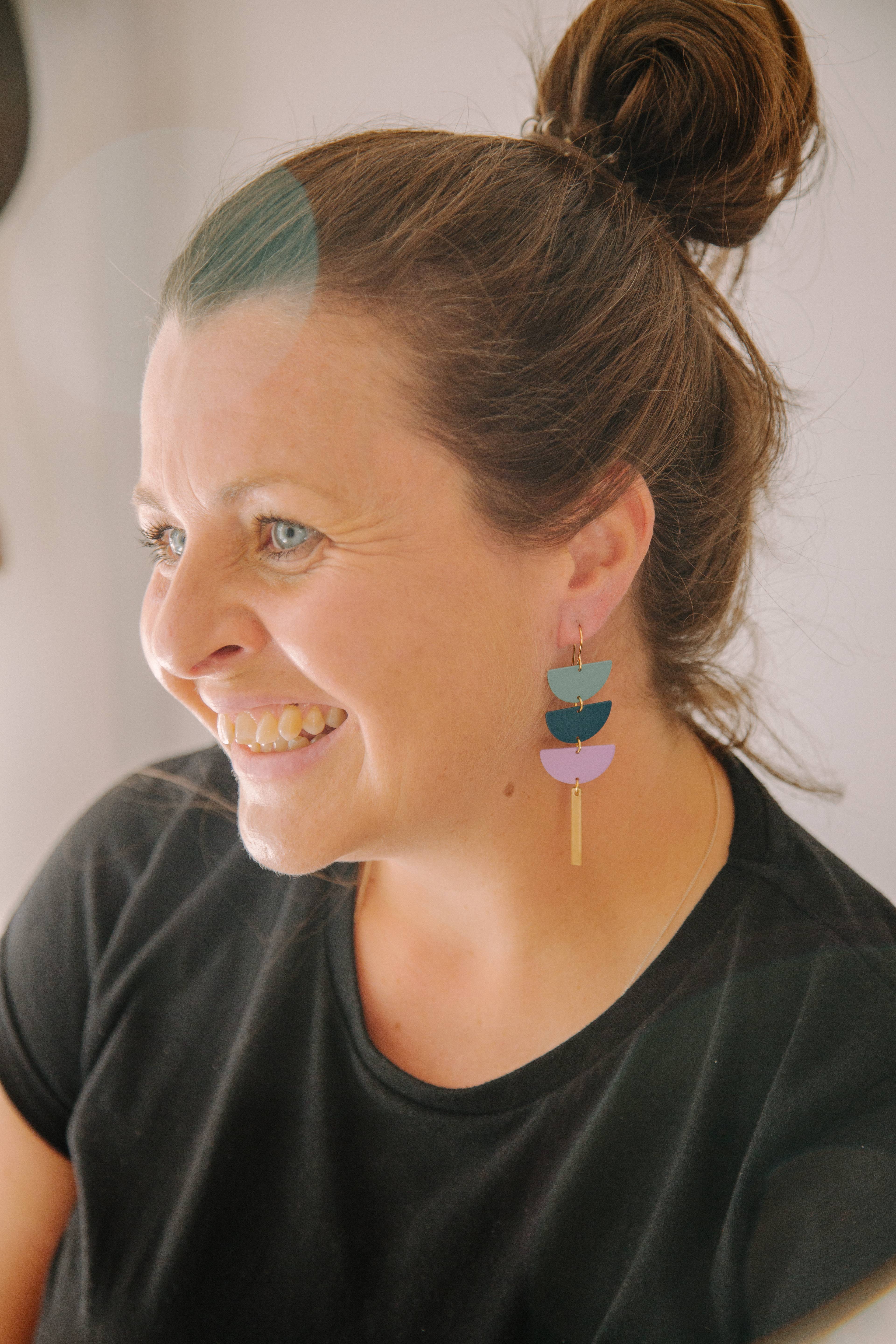 Copper Bee - Vendita all'ingrosso Orecchini pendenti - Orecchini pendenti a cerchio triplo semicerchio.5