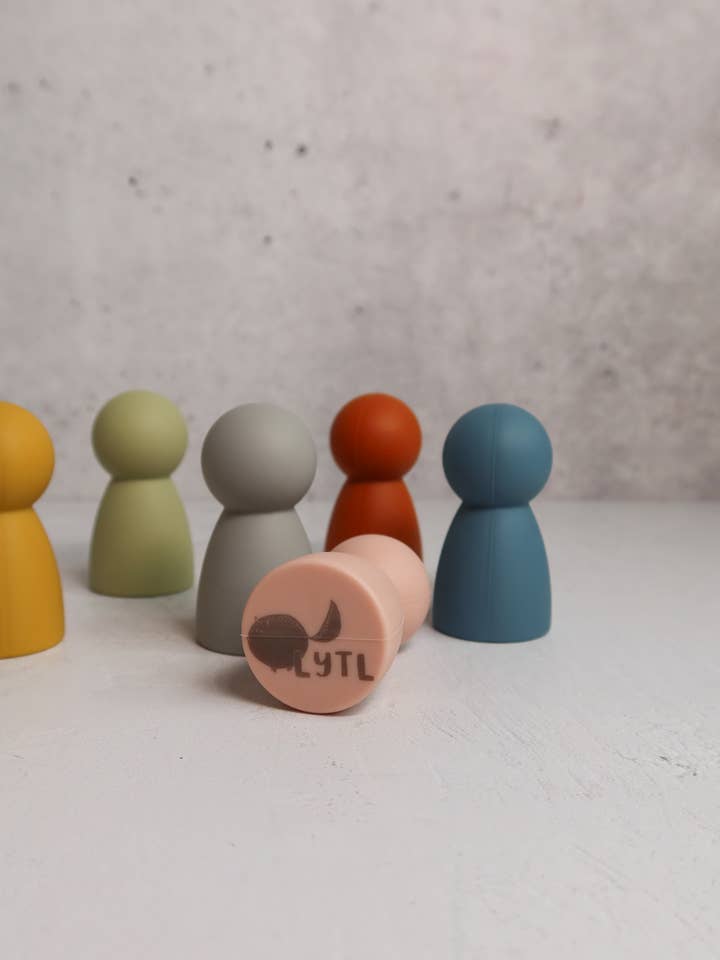 Montessori Mini Silicone Peg Dolls | Toddler Sensory Toy Set for wholesale by Lytl Store