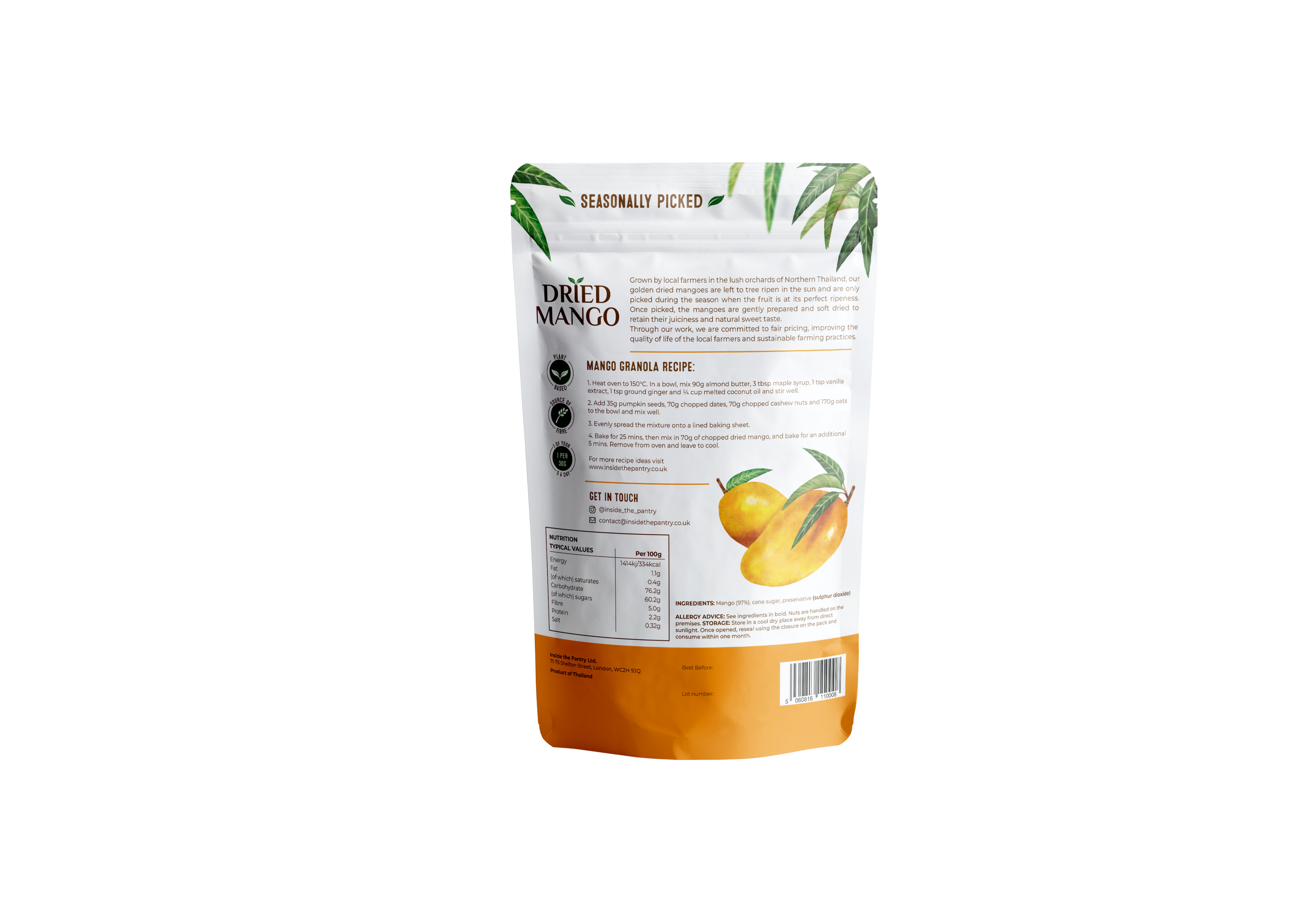 Inside the Pantry – wholesale Dried/dehydrated fruit – Dried Mango - 400g1