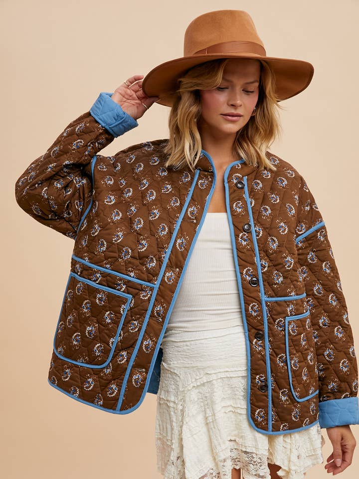 In Loom - Wholesale Puffer Jacket - Women's - FLORAL QUILTED PUFFER JACKET