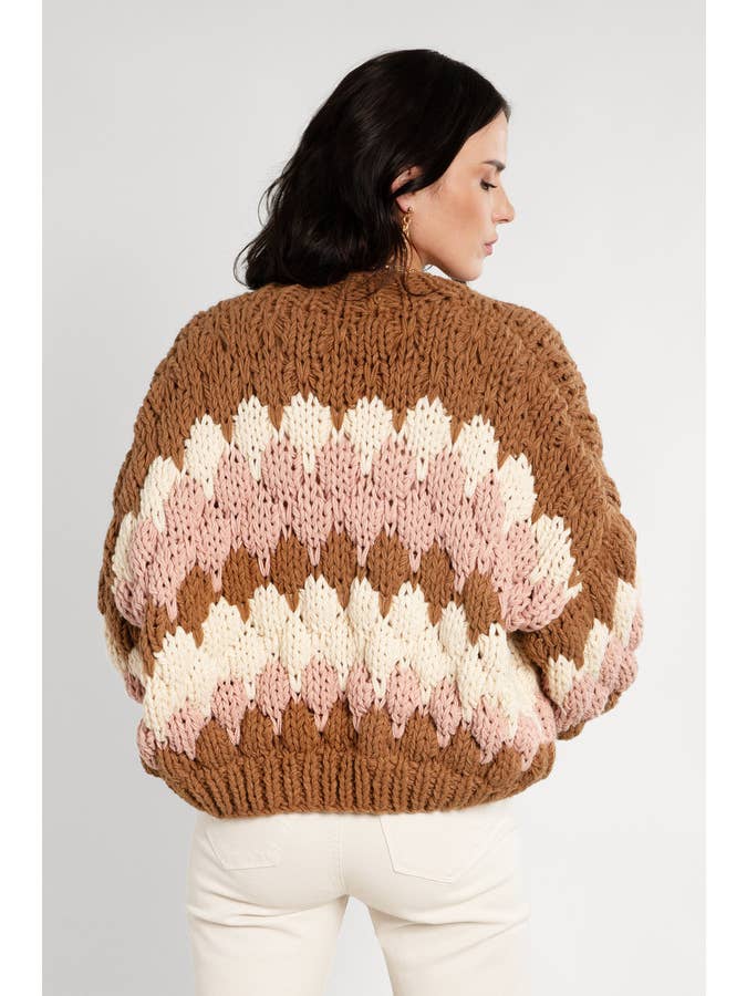 SAACHI - Wholesale Cardigan - Women's - Chunky Knit Cardigan Cropped2