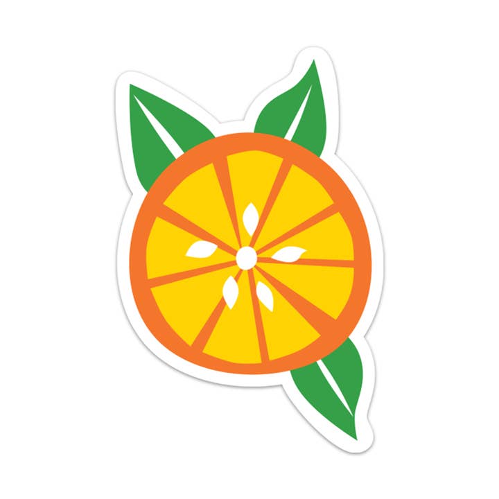 Orange Slice Sticker for wholesale by R. Nichols Stationery & Gifts