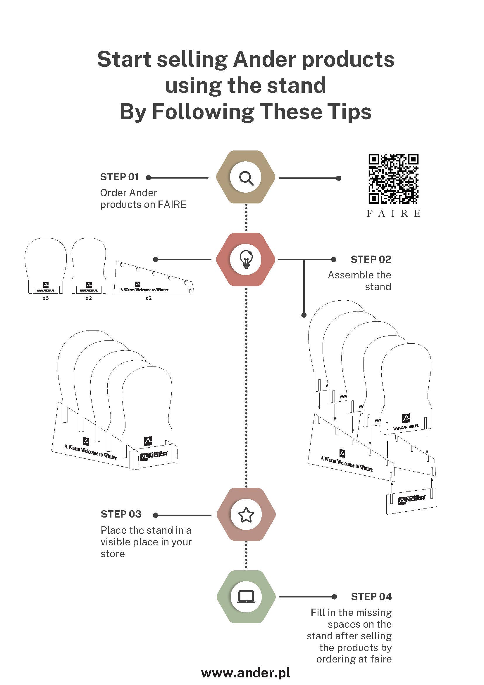 Ander – wholesale Återförsäljarskyltning – Ander mössdisplay i trä för disk – Märkt och praktisk5