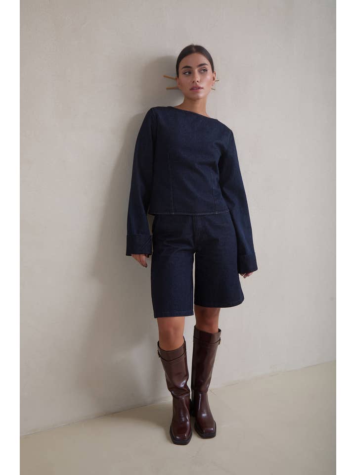 MEYME - Wholesale Blouse - Women's - Top Denim Wabi5