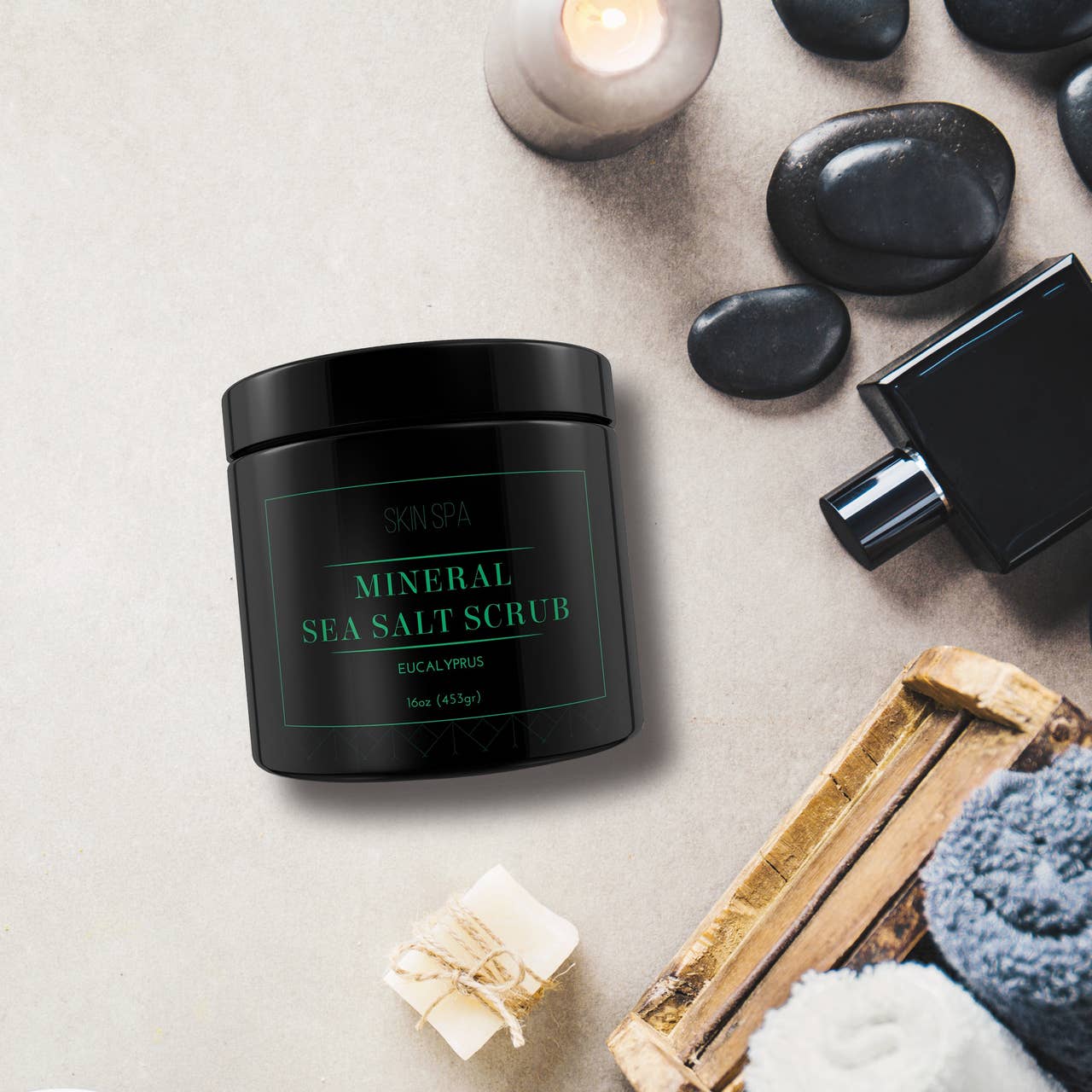 The Midwest Sea Salt Company – wholesale Body scrub/exfoliant – Mineral Sea Salt Aromatherapy Body Scrub - Eucalyptus3