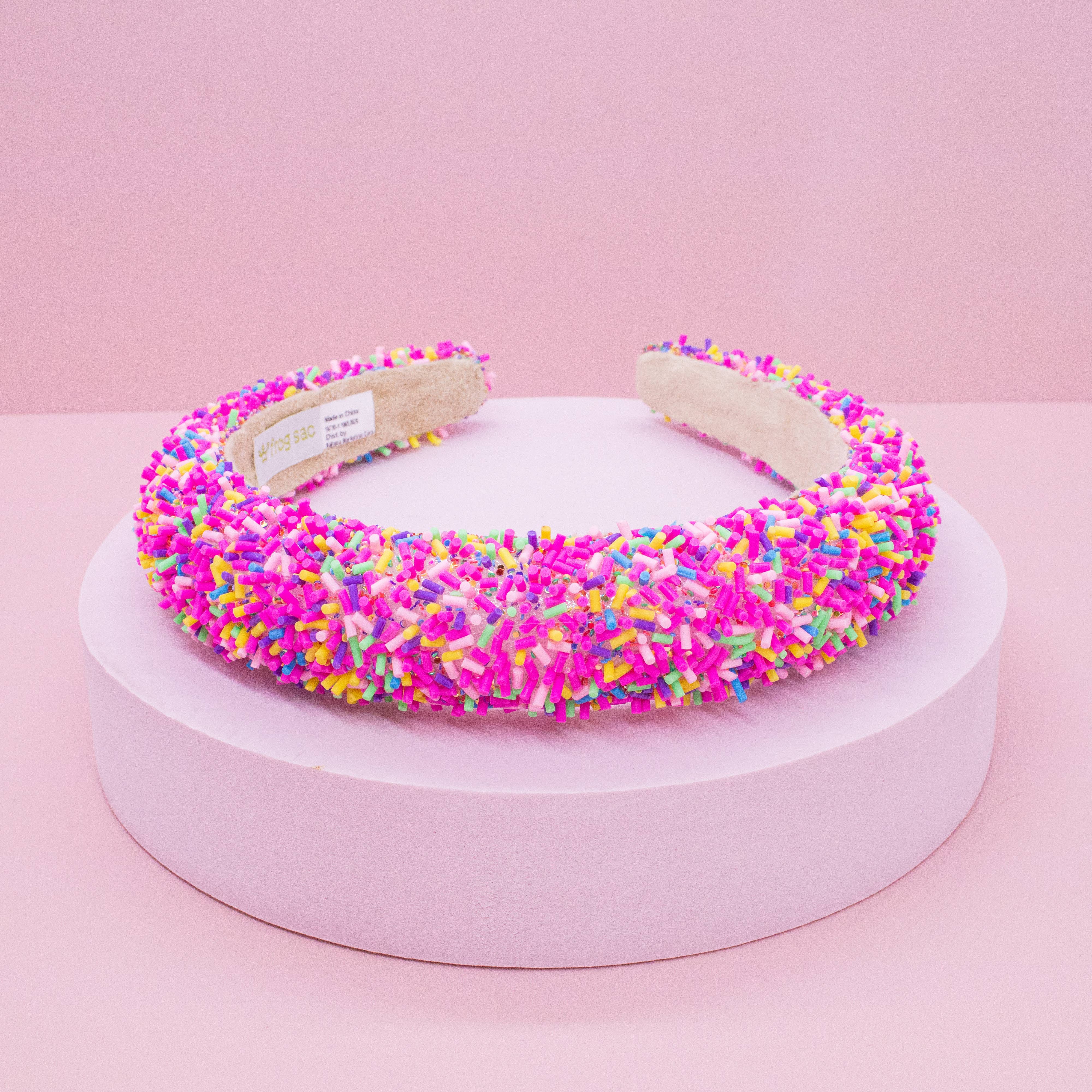 Frog Sac - Wholesale Fashion Headband - Kids - Padded Sprinkles Headband - Confetti Hair Band3