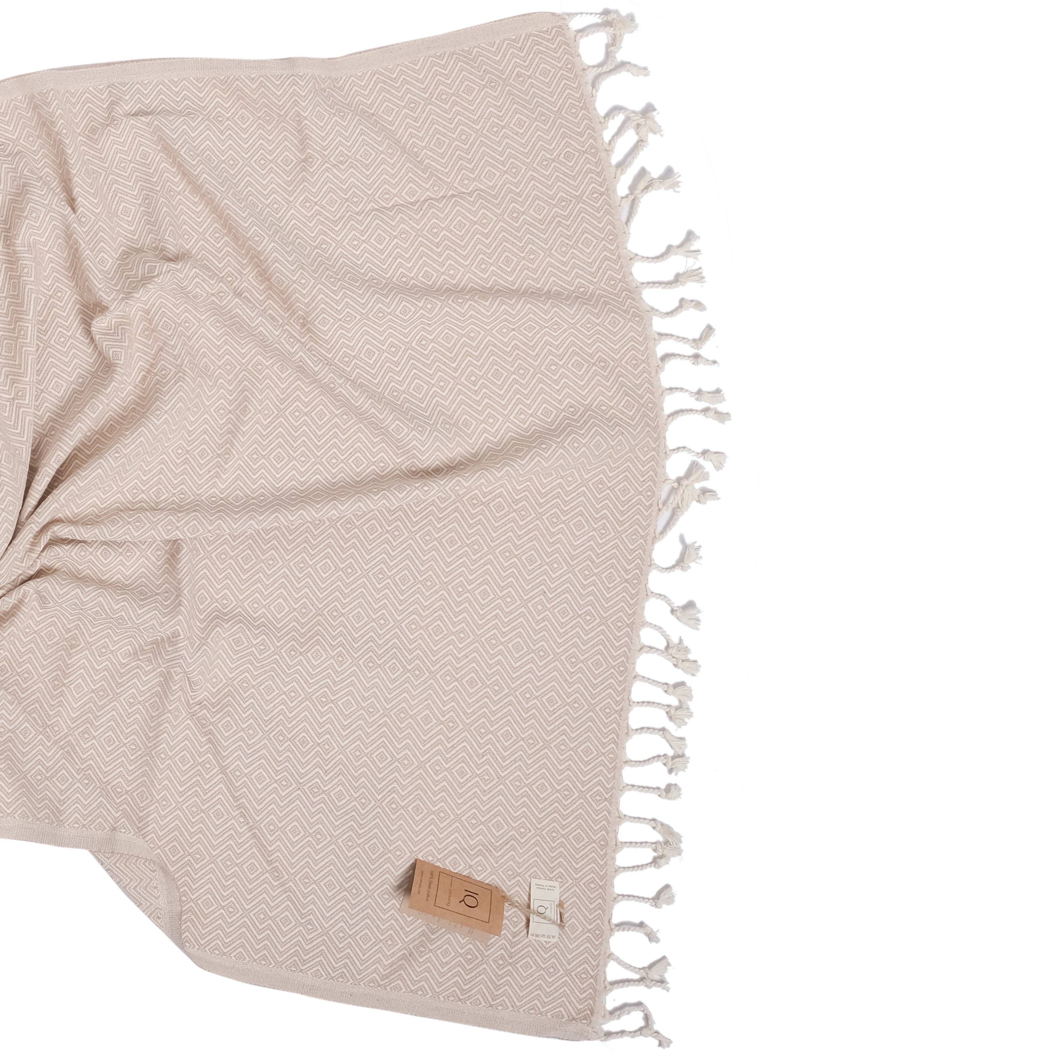 cotonIQ - Venta al por mayor Toallas de baño - Toalla hammam, sauna y playa Peru beige 180x100 cm4