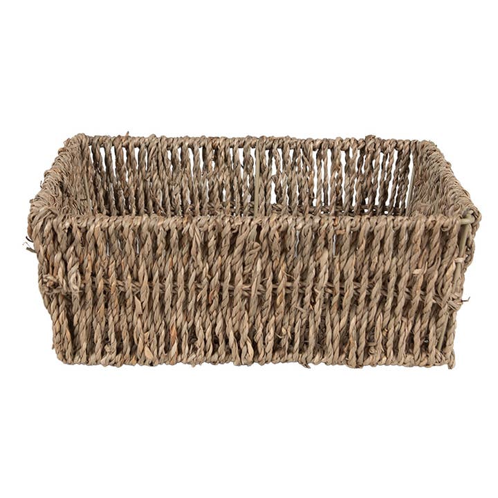 Conjunto de 3 Cestos Organizadores de Armazenamento em Junco Marrom 65711 por atacado de Clayre & Eef