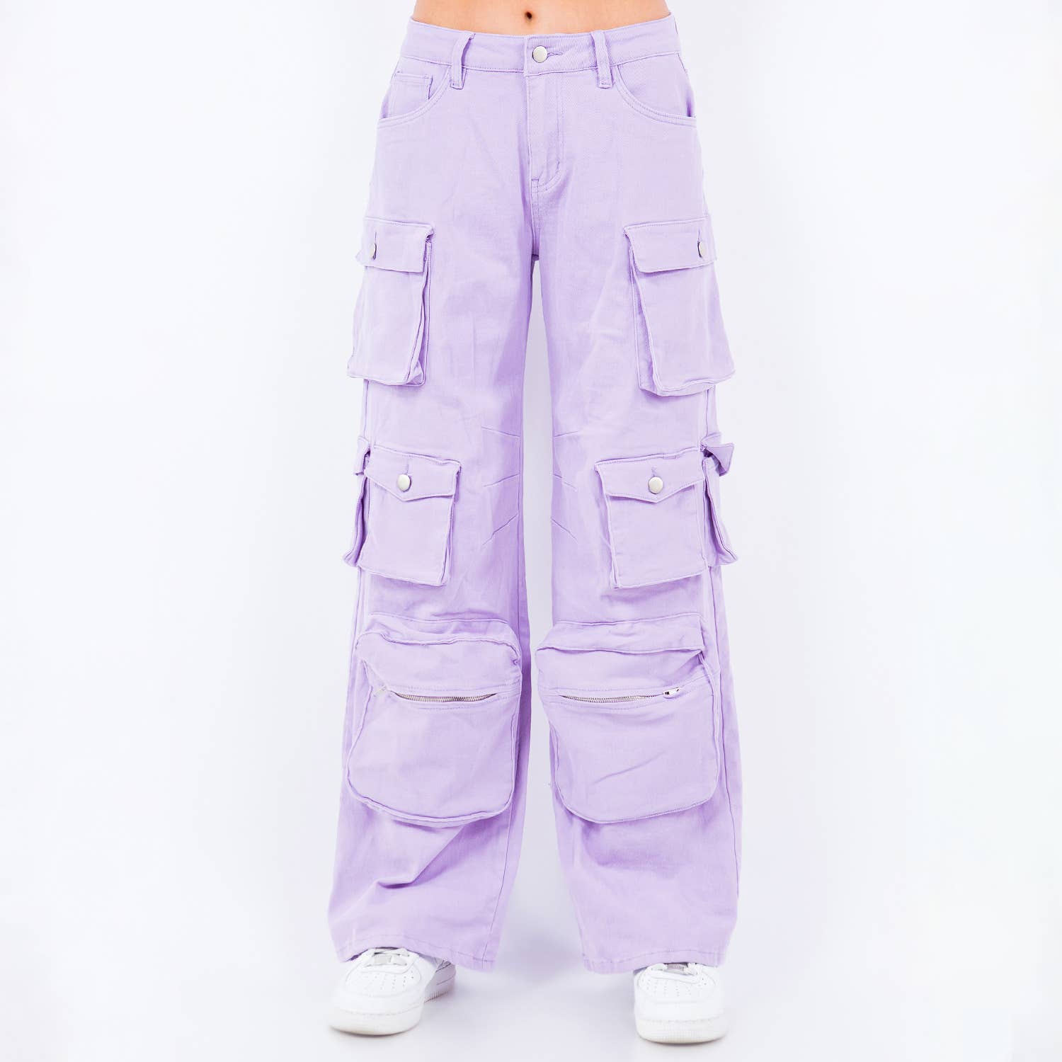 American Bazi - Vente Pantalon – femme - PANTALON TAILLE HAUTE AVEC POCHE À JAMBES LARGES-RJH305899