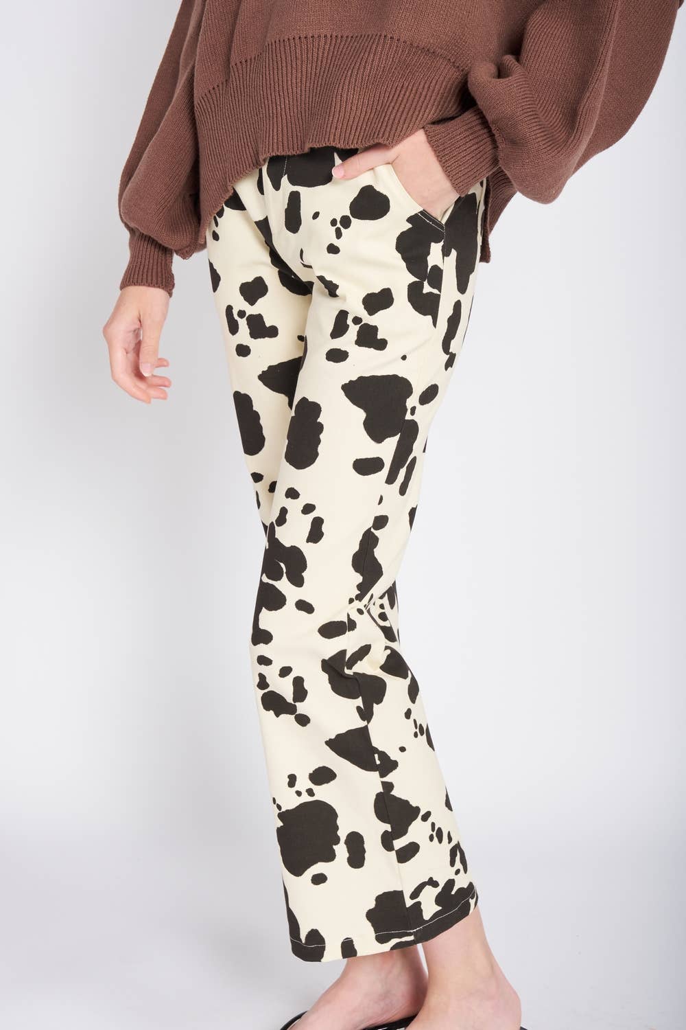 BEIGE KO HÖG MIDJA KO PRINT BYXOR för wholesale på Faire1