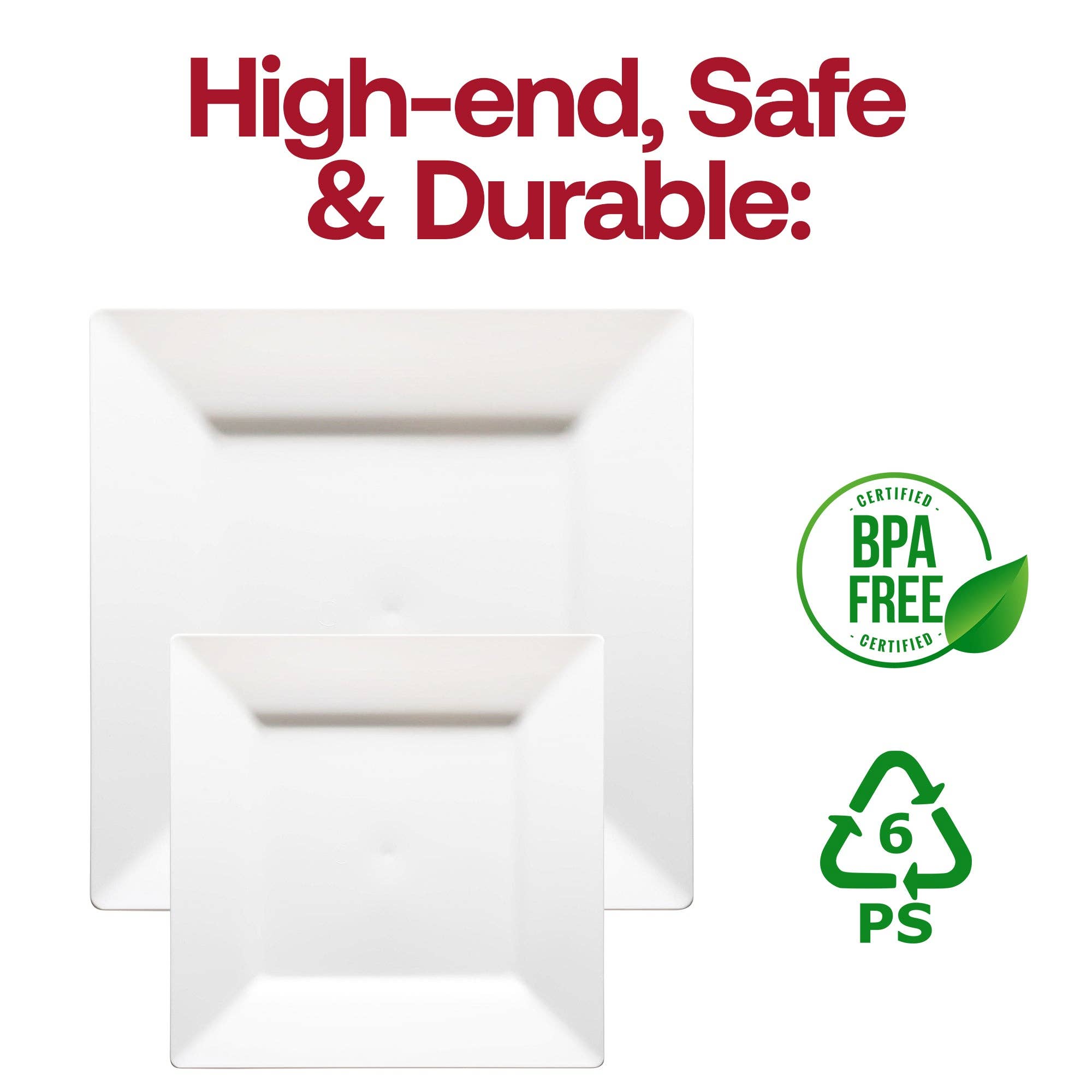 Smarty had a Party - Wholesale Borden - Wit Vierkant Plastic Servies Set - 120 Gasten5