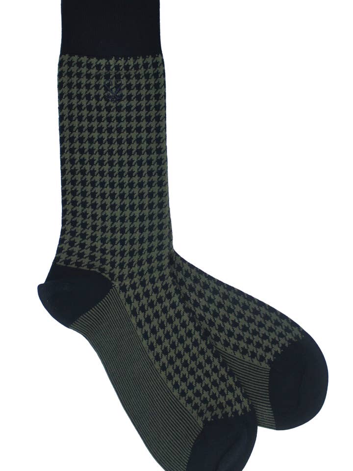 The Baron - Calzini in bambù pied de poule, colore: blu notte per la vendita all'ingrosso da parte di Sock Geeks
