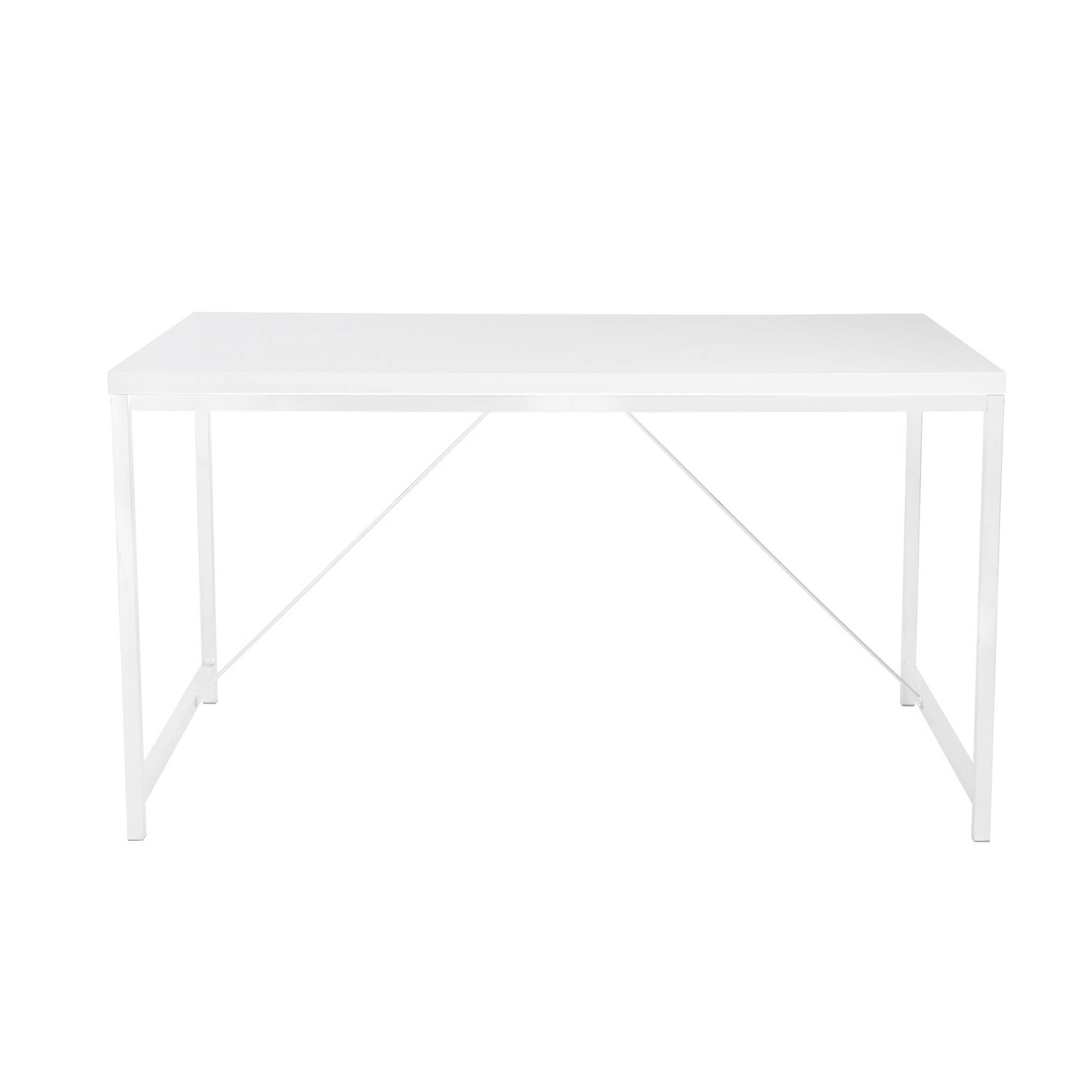 HomeRoots - Wholesale Desk Drawer - 47" White Wood and Stainless Steel Writing Desk0