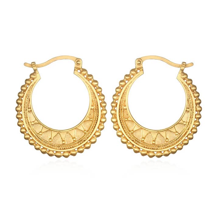 Gold Mandala Hoop Earrings for wholesale by Satya Jewelry