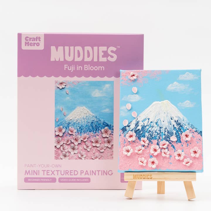 Muddies™ 3D Textured Canvas Painting Kit- Fuji In Bloom for wholesale by House of Party