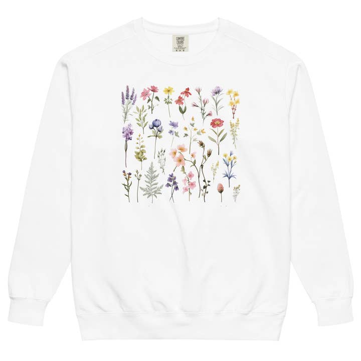 Keen Bee Studio - Wholesale Graphic Sweatshirt - Women's - Wildflowers Unisex garment-dyed sweatshirt9