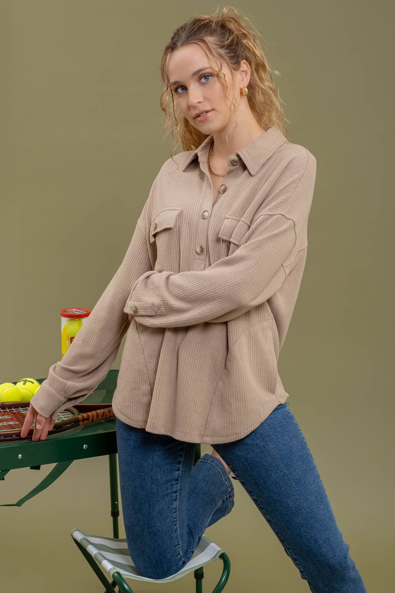 Blu Pepper - Venta al por mayor Jersey corto de punto - Mujer - TOP DE PUNTO CON BOLSILLO LATERAL Y MEDIO BOTÓN3