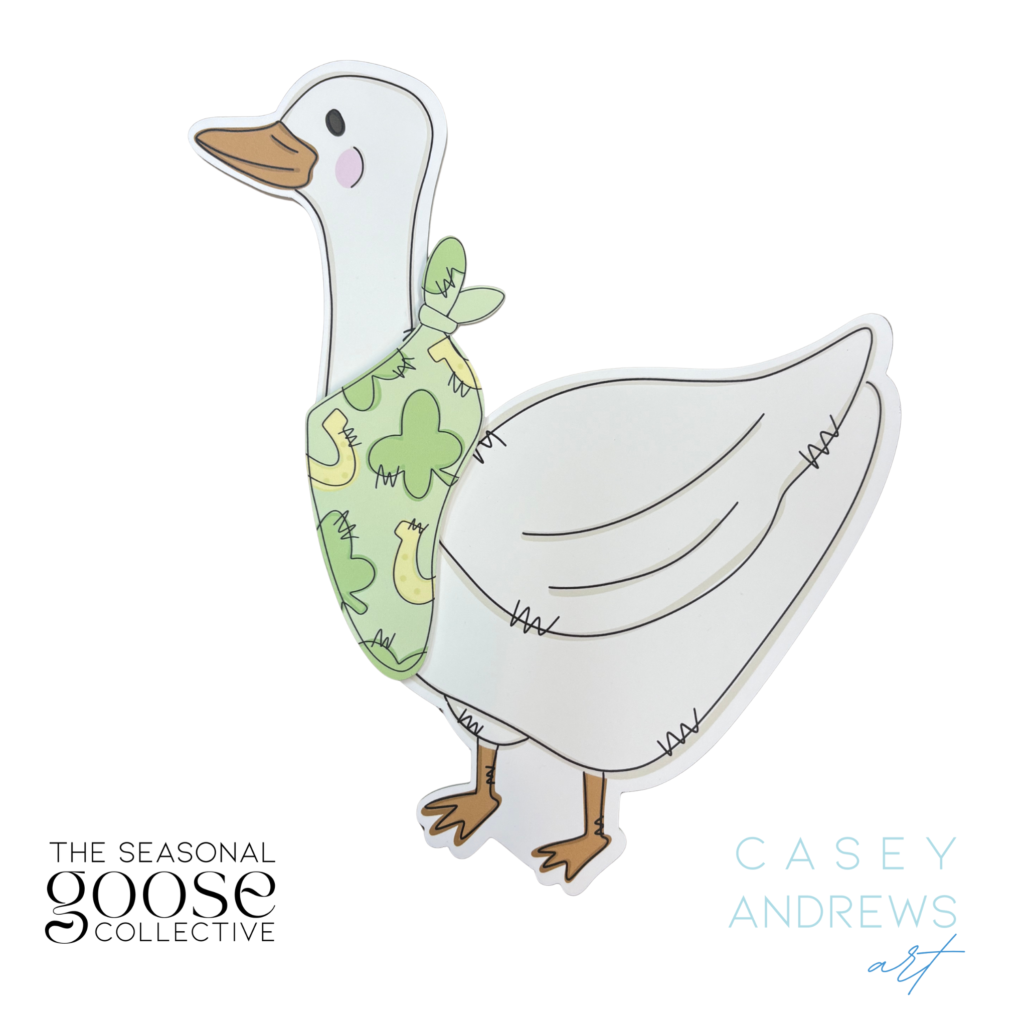 Casey Andrews Art - Wholesale Door Hanger - Hand Drawn Porch Goose Door Hanger for Interchangeable Seasonal Scarves3