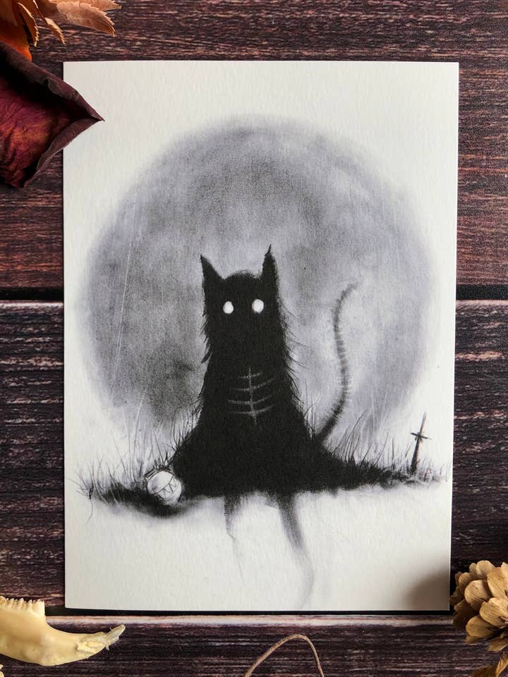 Yule Cat-Fine Art Print for wholesale by Andy Sciazko Art