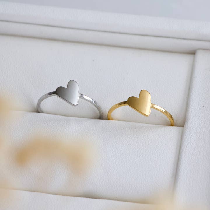 Mesa Blue - Wholesale Band/Stacked Ring - Heart Stack Ring - Â Waterproof