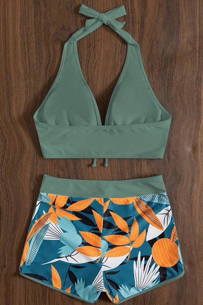 UNISHE - Wholesale Two Piece Swimsuit - Women's - High Waist Beach 2PCS Bikini Set ZZKF6567