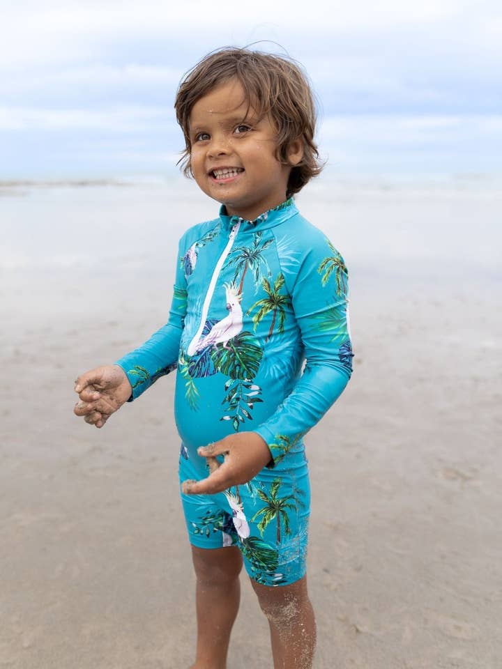 Toddler UV Suit With Snaps (Nappy Change) - Hamilton Island for wholesale by Tribe Tropical