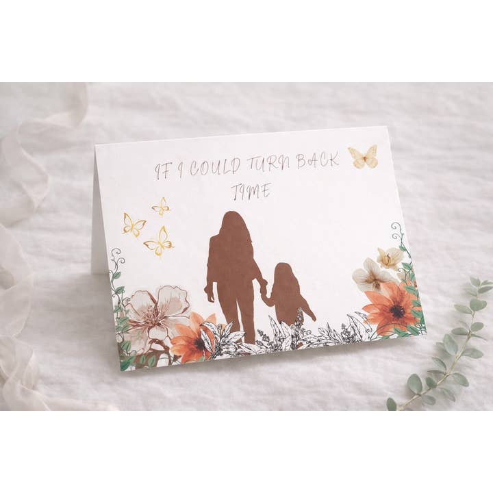 Carte Floral Haven pour la Fête des mères - Si je pouvais remonter le temps pour la vente par Floral Haven Paper Co.