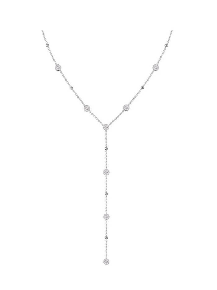 Silver White Ball Lariat Necklace for wholesale by ALEXIS DAOUD JEWELRY