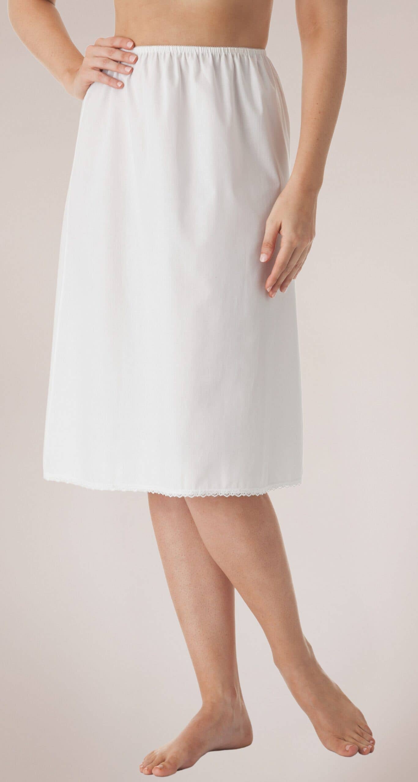 White Velrose® Woven Cotton Half Slip for wholesale on Faire0